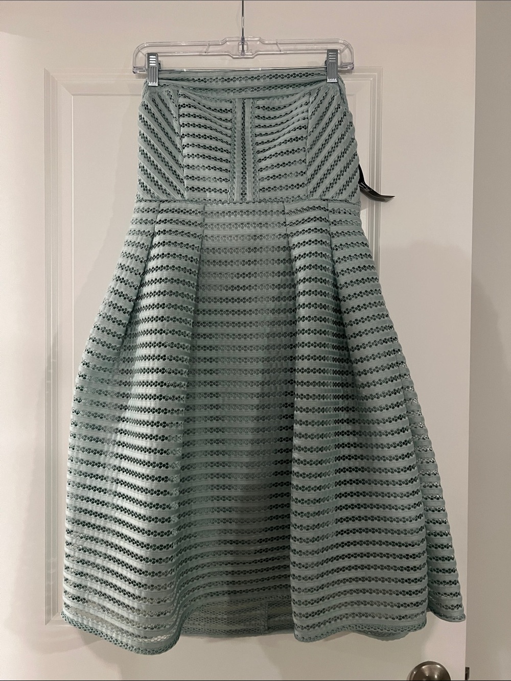 New York & Company Mint Green Strapless Dress with Pockets